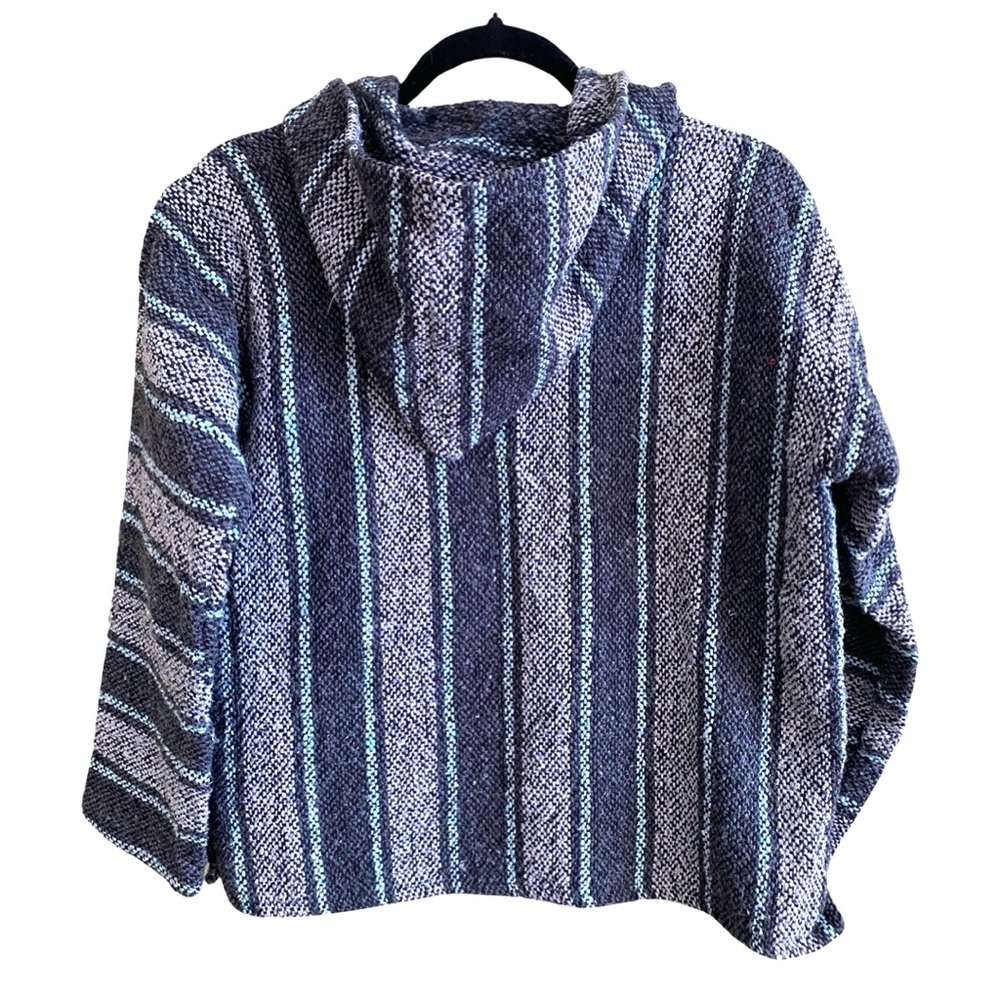 Iguana Jack Youth Hoodie 12 Small Grey Pullover Sweater Baja Surfer Poncho - Picture 3 of 6
